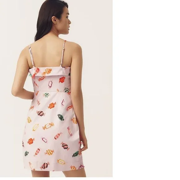 Anthropologie Maeve Printed Buttondown Mini Dress 4 new